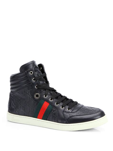 black high top gucci shoes|black gucci sneakers men's.